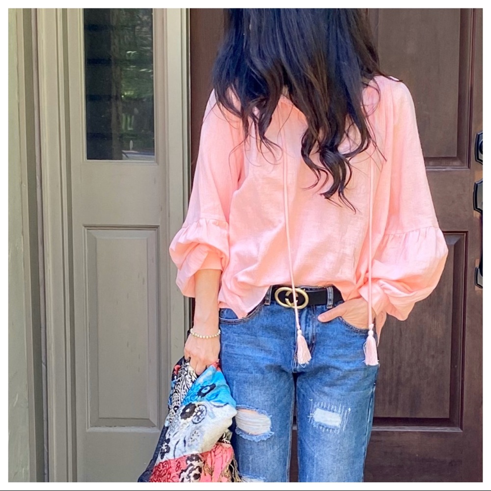 Spring pretty gauze like peasant boho blouse - Picture 3 of 8
